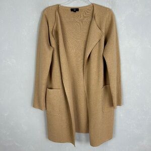 J. Crew 365 size S Juliette collarless sweater blazer khaki brown Merino wool